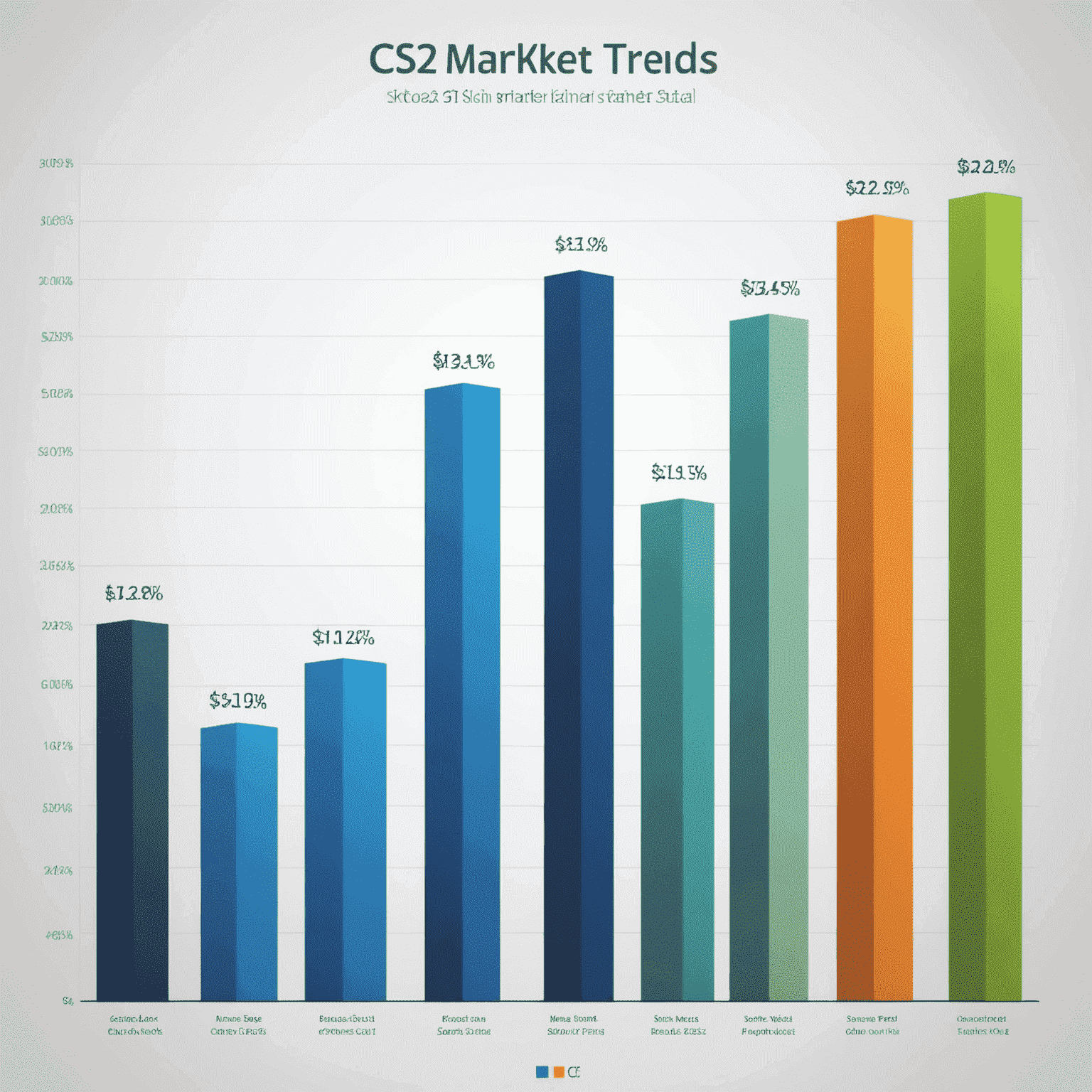 Graph showing CS2 skin market trends with popular skins and price fluctuations