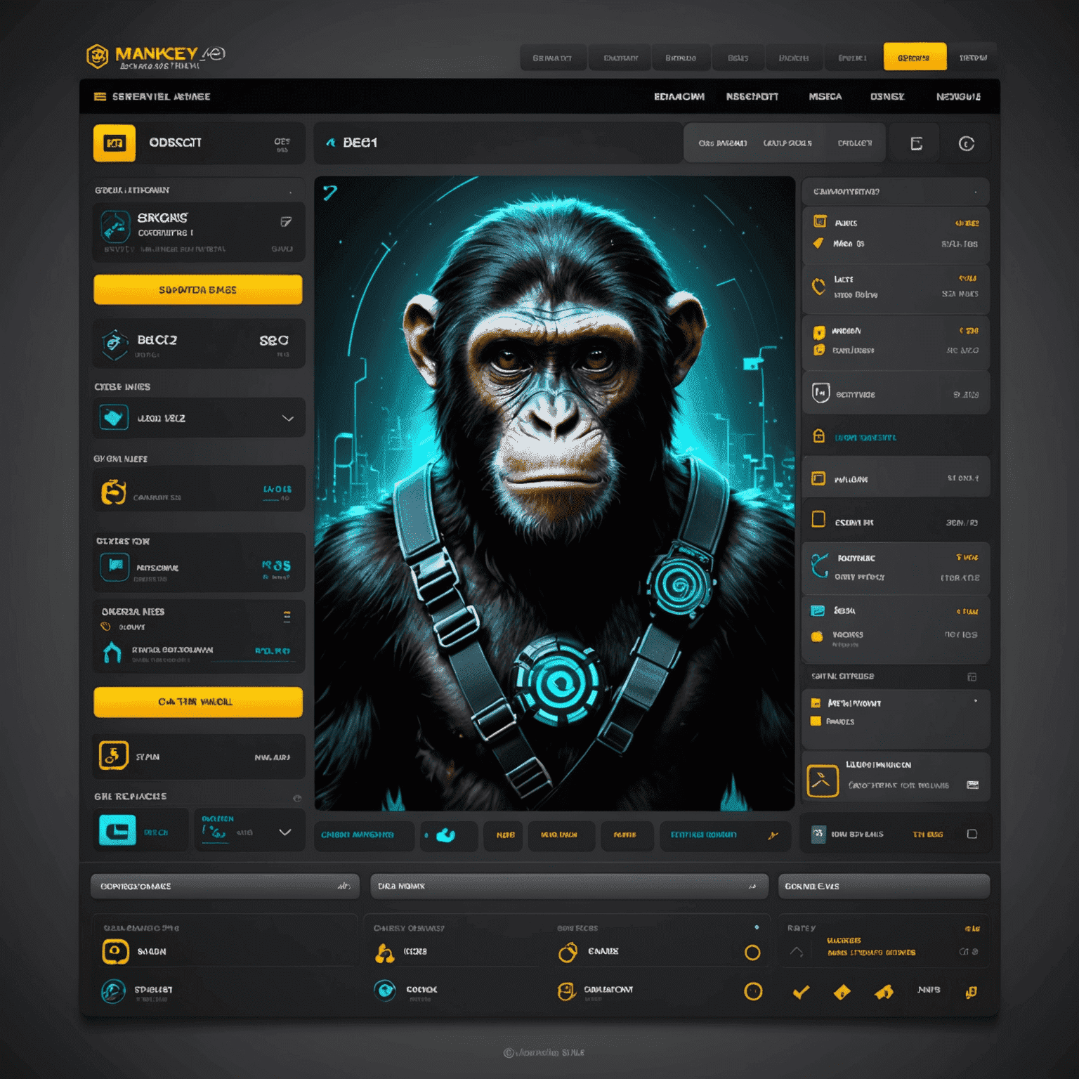 New SkinsMonkey Ci trading interface showcasing a sleek, dark design with neon accents. The interface displays various CS2 skins for trade, with clear pricing and condition information.