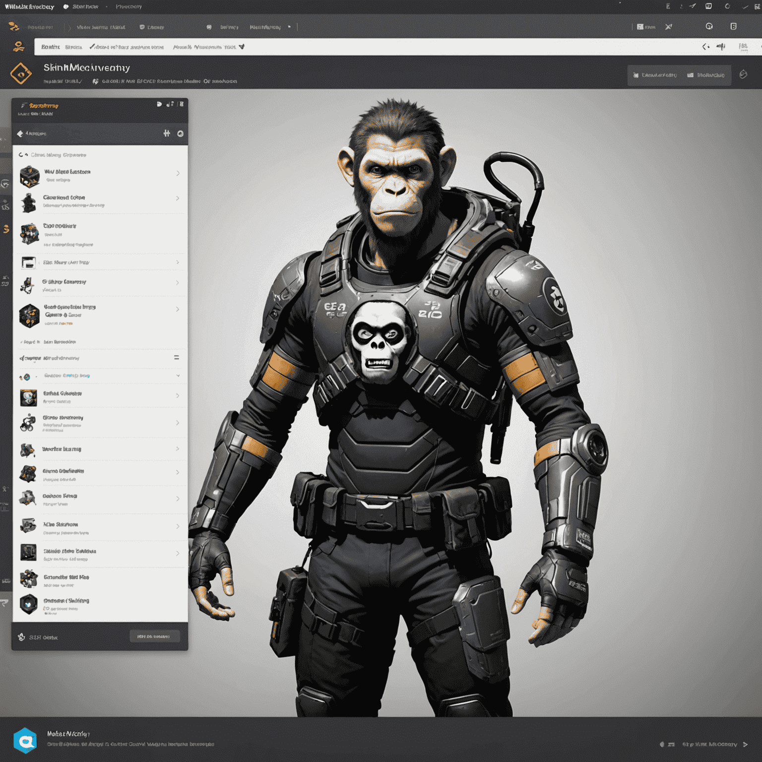 A detailed illustration showing the step-by-step process of withdrawing CS2 skins from SkinsMonkey Ci to a Steam inventory. The image features a user interface mockup with clear buttons and prompts, alongside visual representations of CS2 skins being transferred securely.