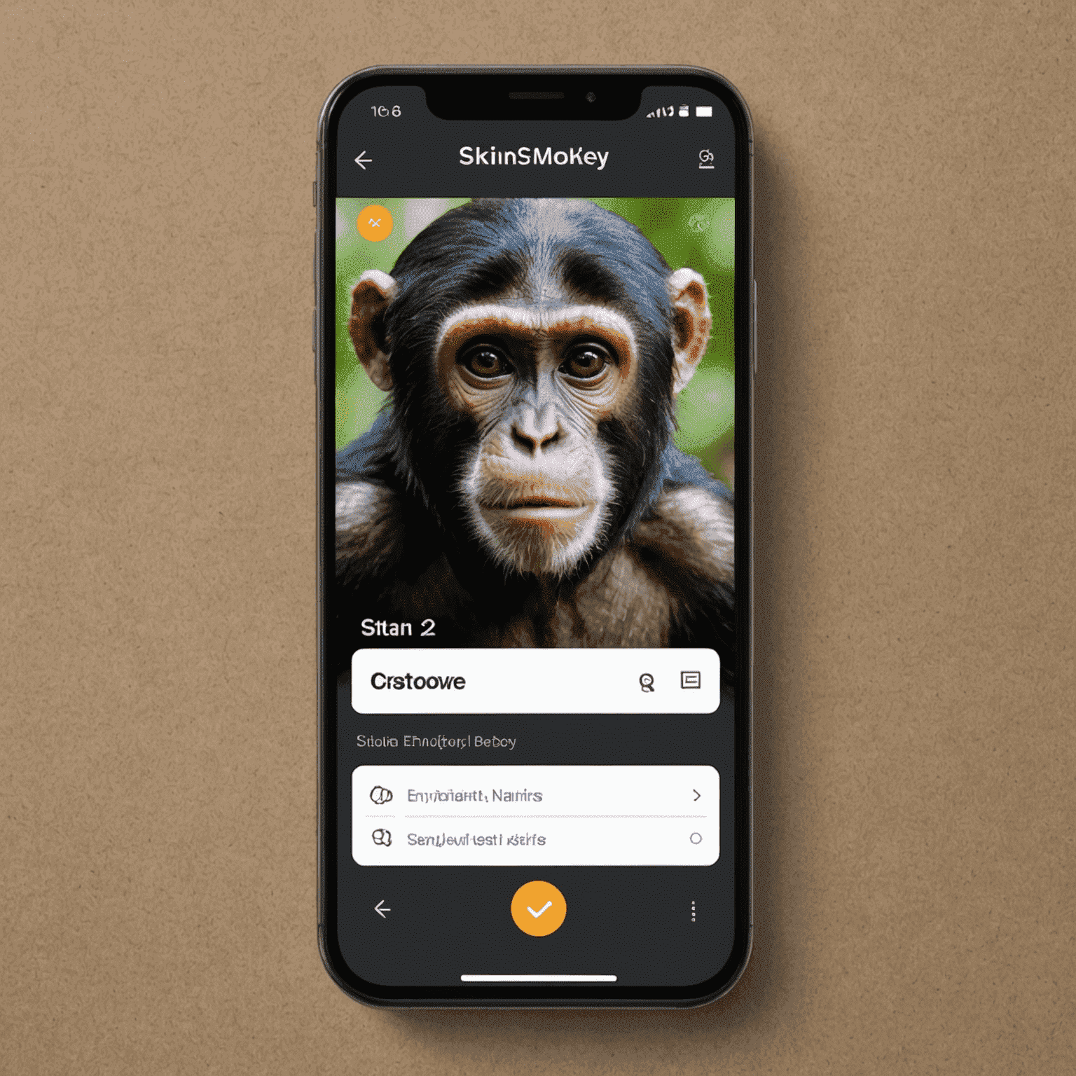 SkinsMonkey Ci mobile interface displayed on a smartphone, showing a responsive design with easy-to-use buttons for buying and selling CS2 skins.